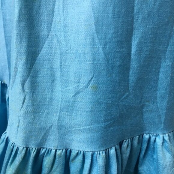 An Original Hawaiian Togs Maxi Dress Size Small Blue Ruffled Cotton Vintage - Picture 9 of 16